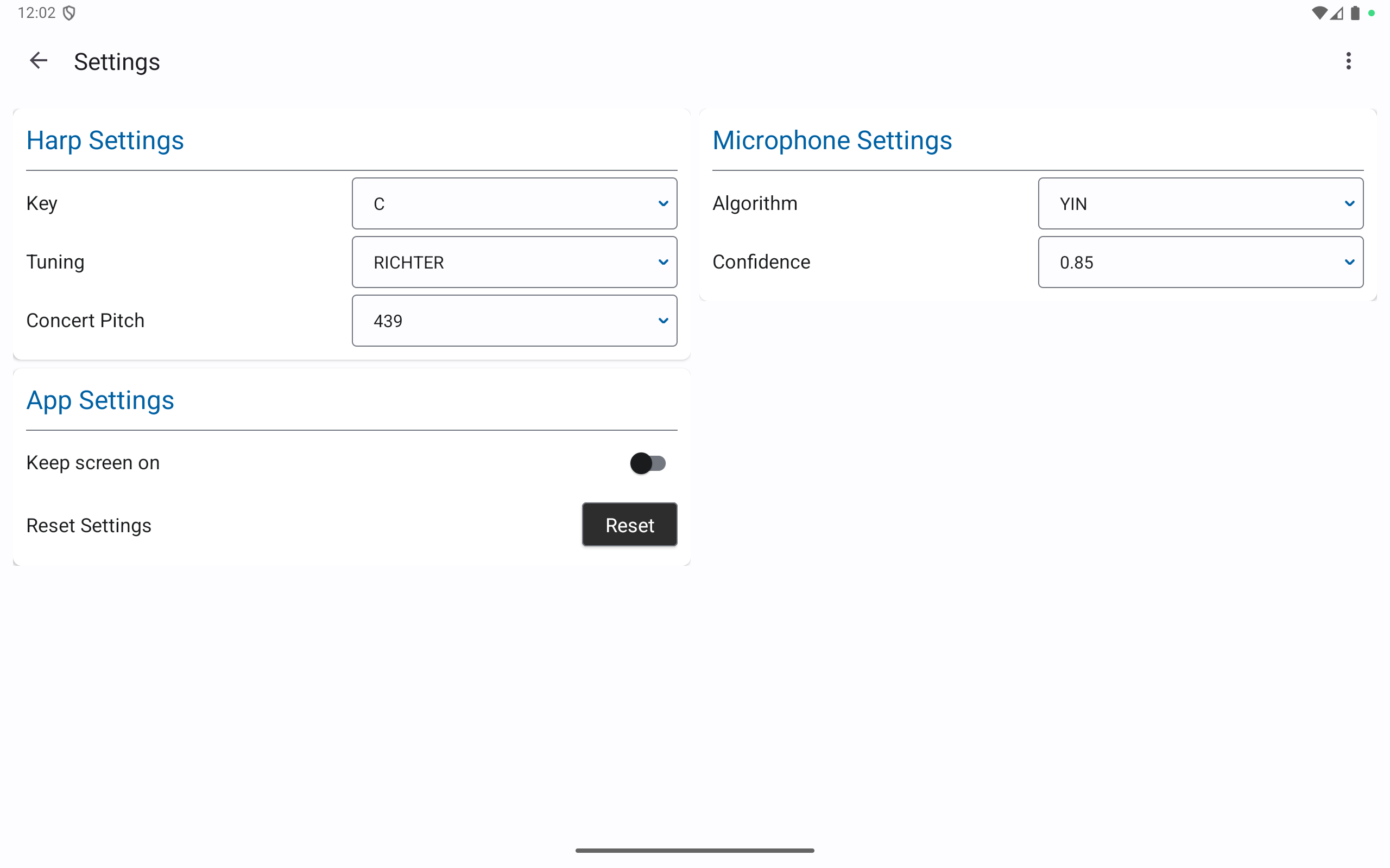 Android Settings View